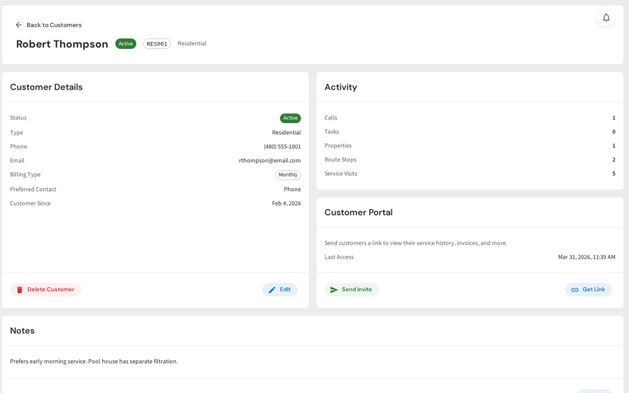 Customer profile on mobile