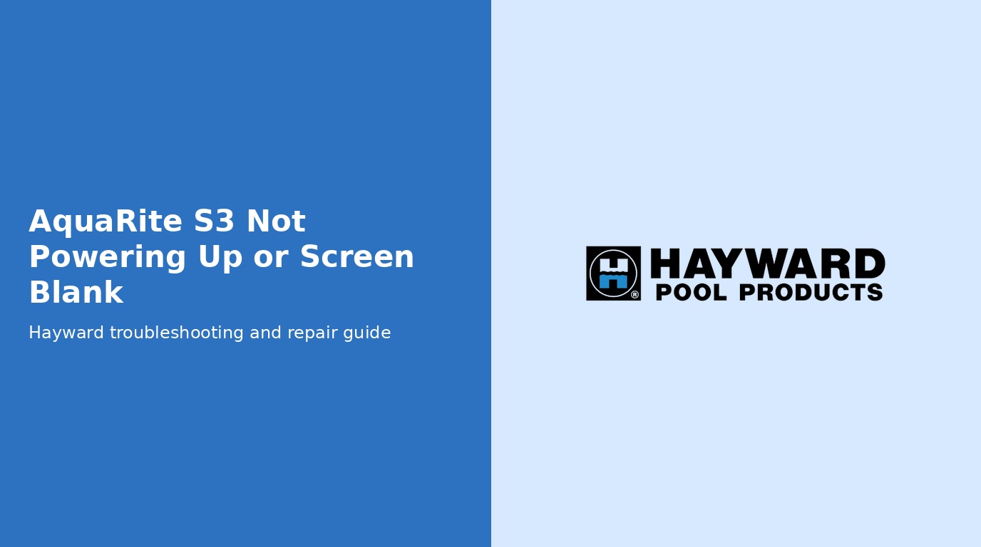 Aquarite S3 No Power Display Blank