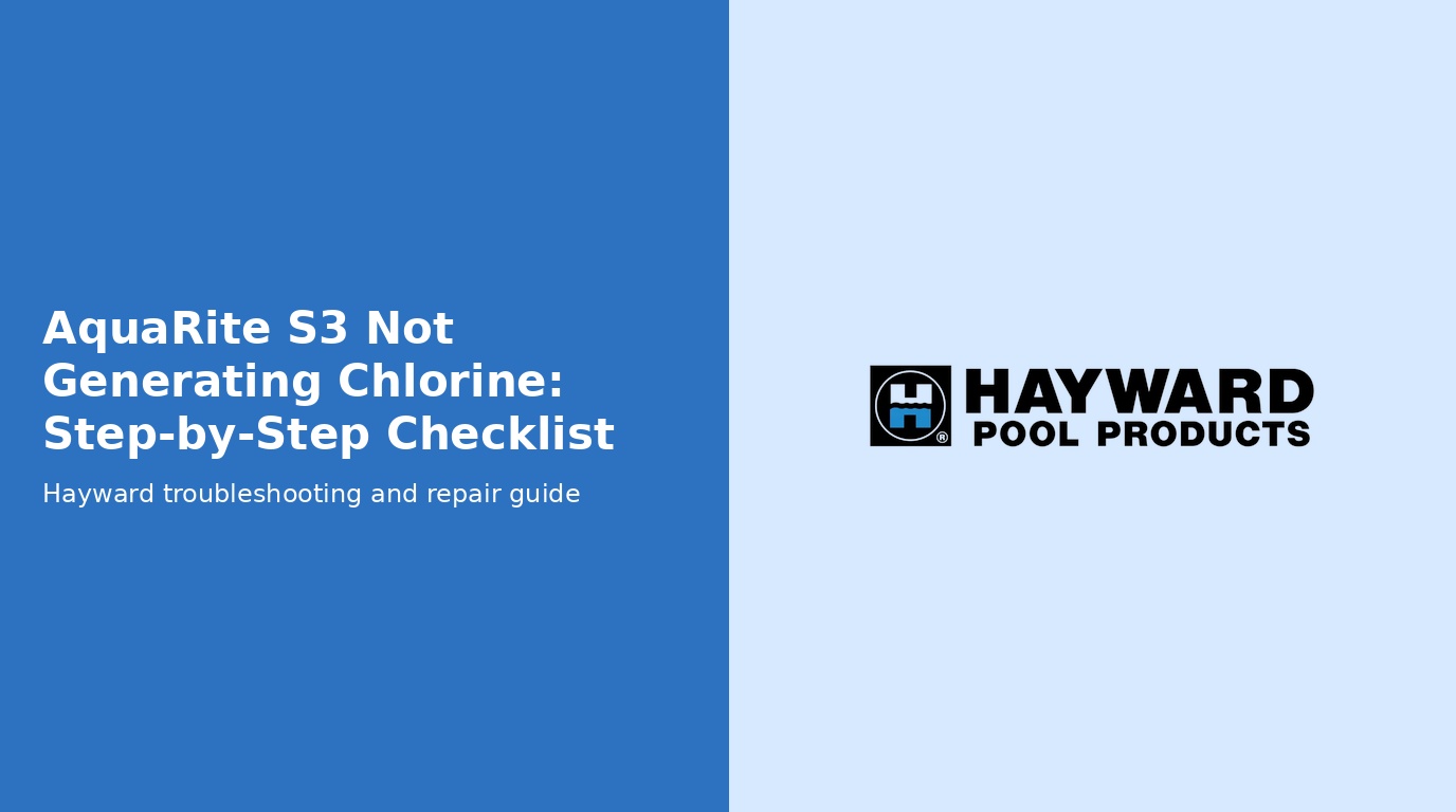 Aquarite S3 Not Generating No Chlorine