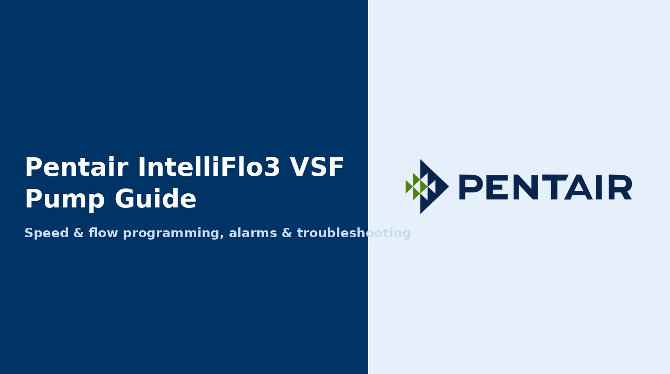 Pentair IntelliFlo3 VSF Pump Guide: Speed and Flow Programming, Alarms, and Troubleshooting