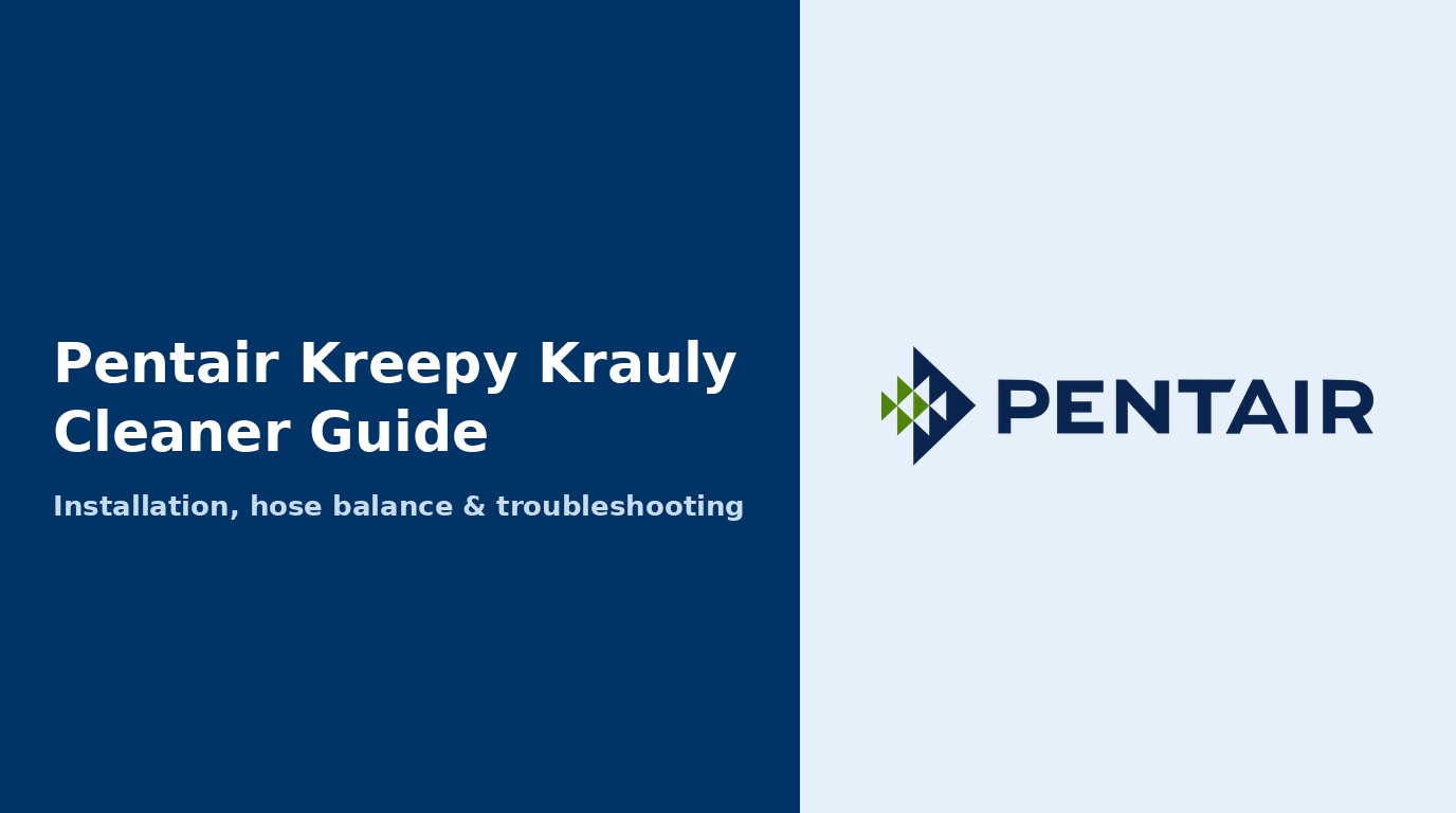 Pentair Kreepy Krauly Suction-Side Cleaner Guide: Installation, Adjustments, and Troubleshooting