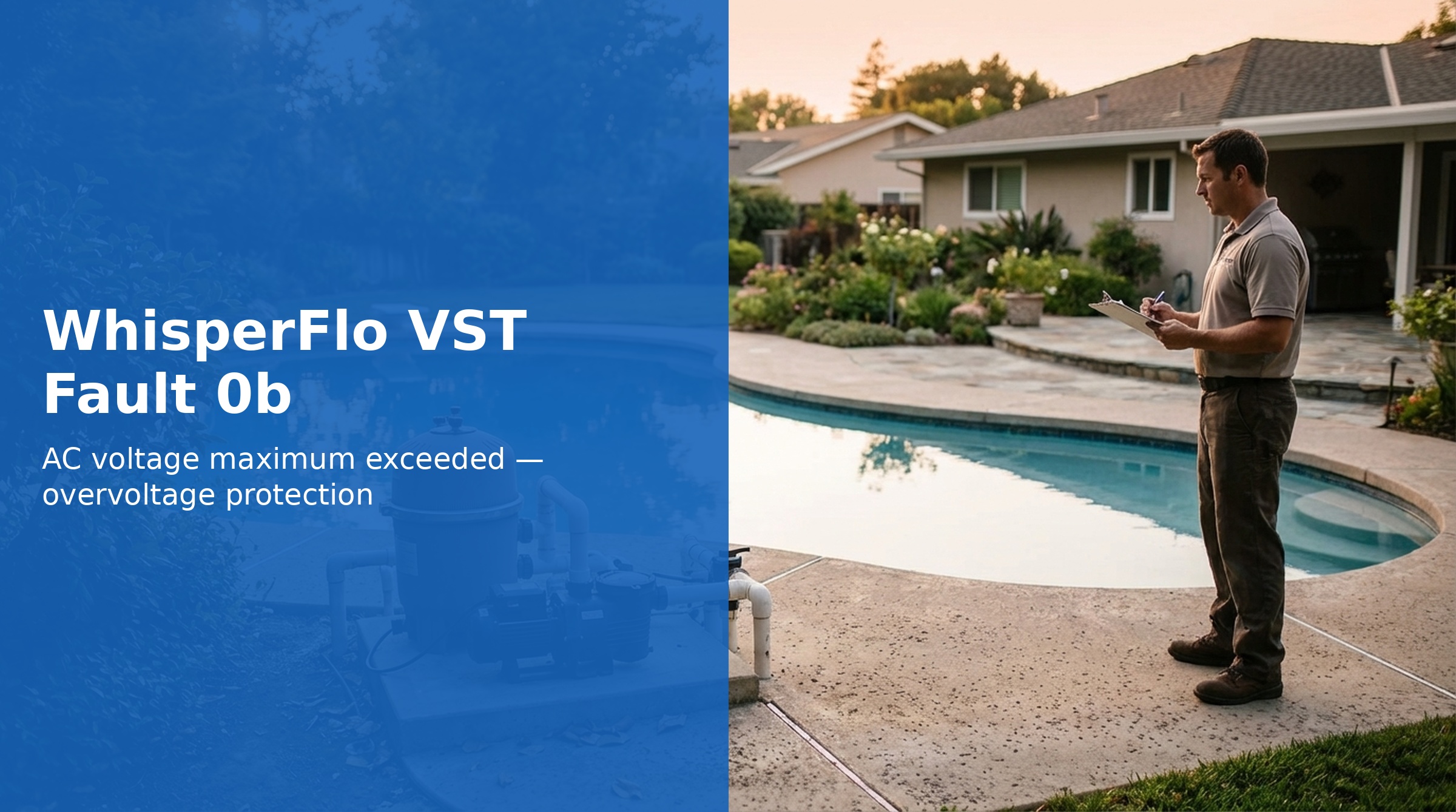 Pentair WhisperFlo VST Fault 0b — AC Voltage Maximum Exceeded