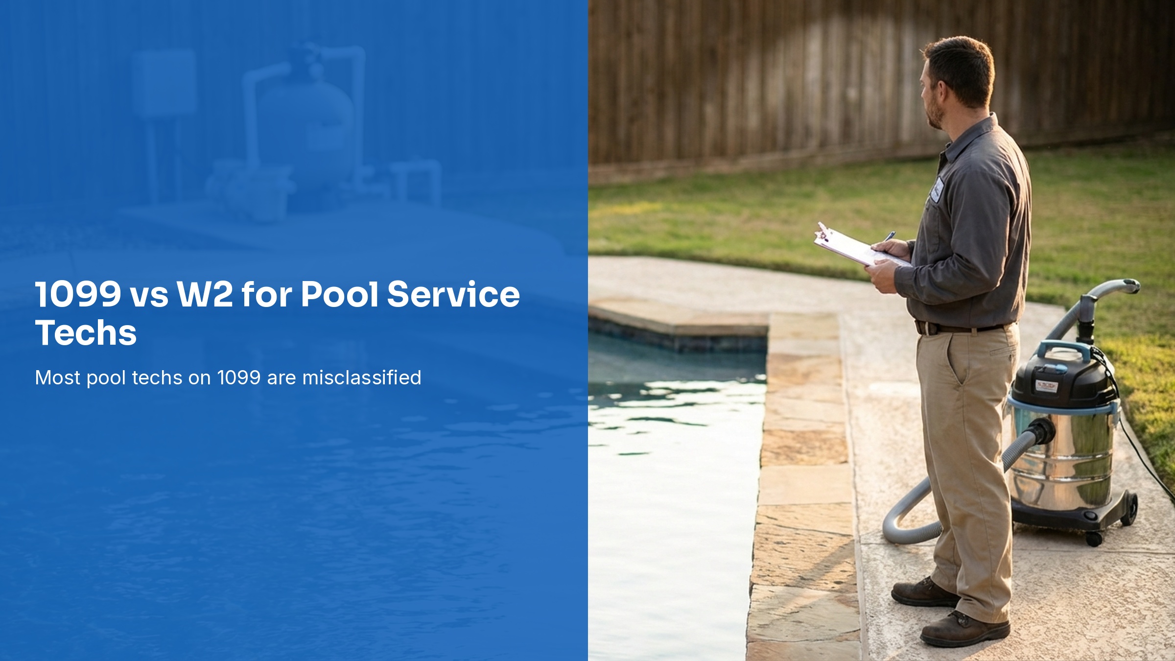 1099 vs W2 for Pool Service Techs: The Misclassification Trap That Sinks Companies