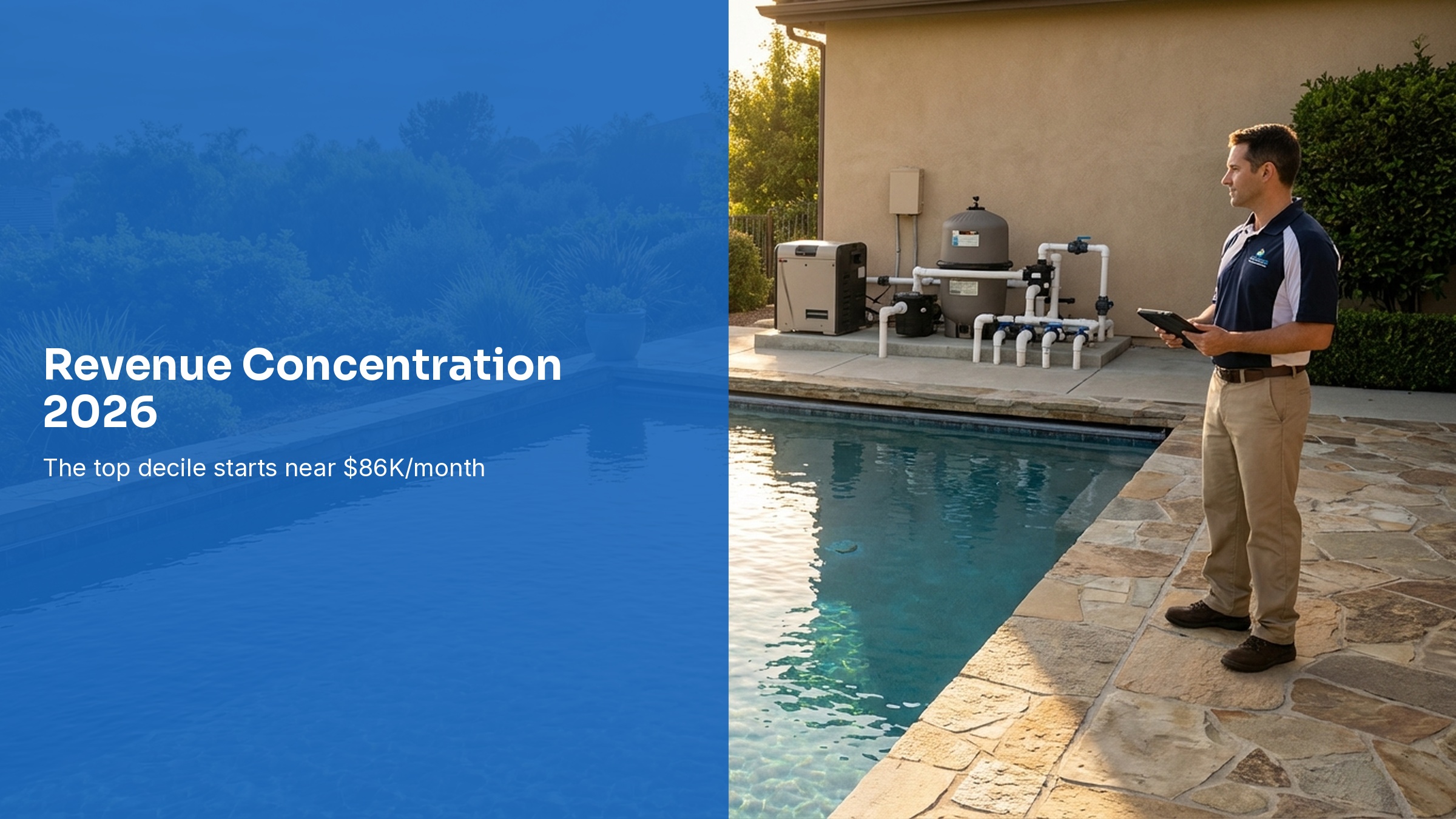 Pool Service Revenue Concentration 2026: The Top Decile Starts Near $86K a Month