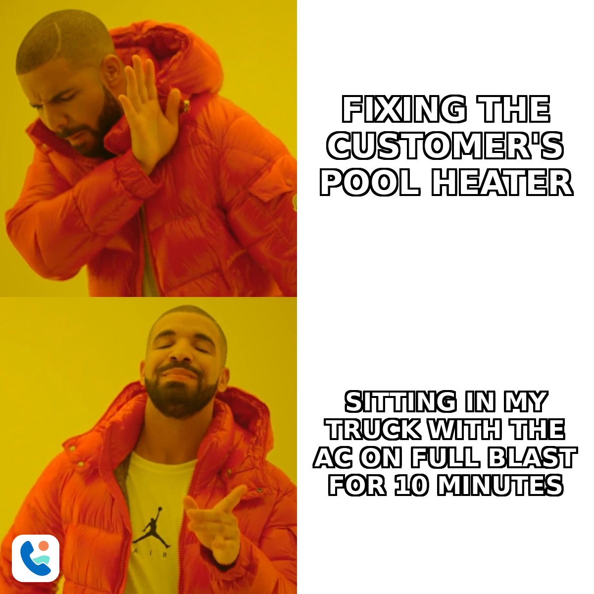 Drake meme about truck AC
